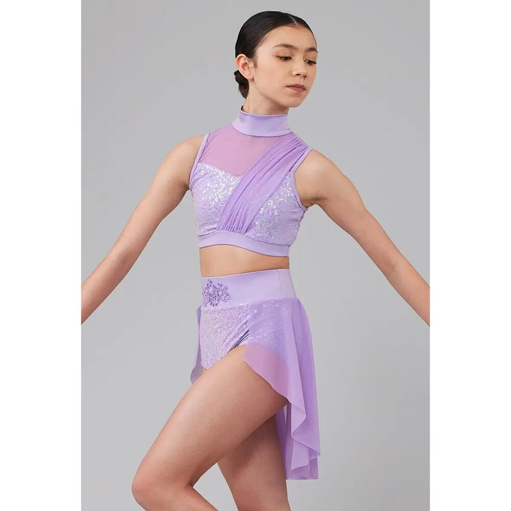 Dance Costume Medium Child Lavender Weissman SQ12781 Lyrical Contemporary Sequin